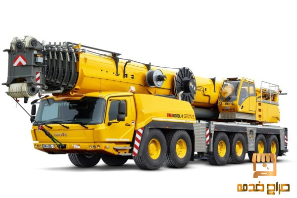 روافع وكرينات جميع الاحجام للايجار