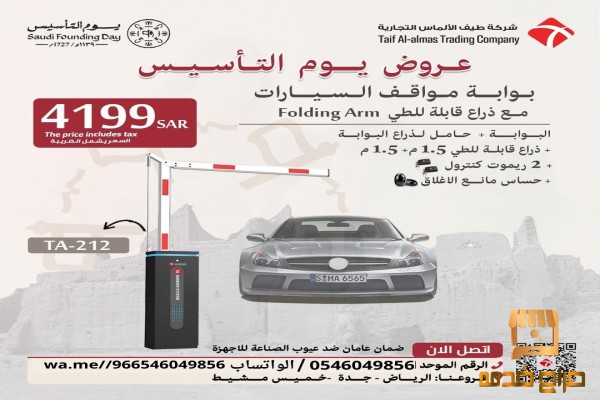 بوابة السيارات مع ذراع قابل للطي